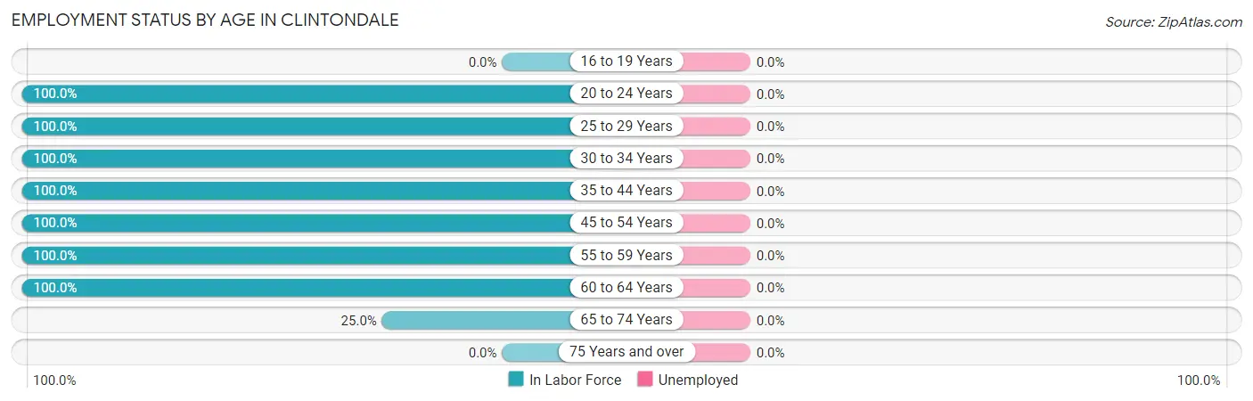 Employment Status by Age in Clintondale
