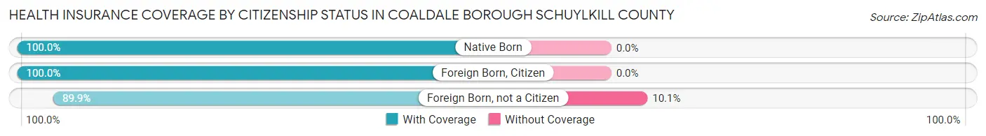 Health Insurance Coverage by Citizenship Status in Coaldale borough Schuylkill County