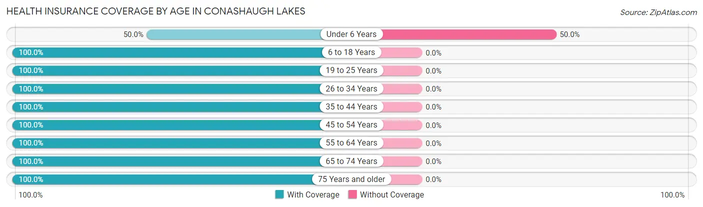 Health Insurance Coverage by Age in Conashaugh Lakes