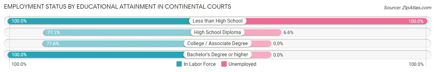 Employment Status by Educational Attainment in Continental Courts