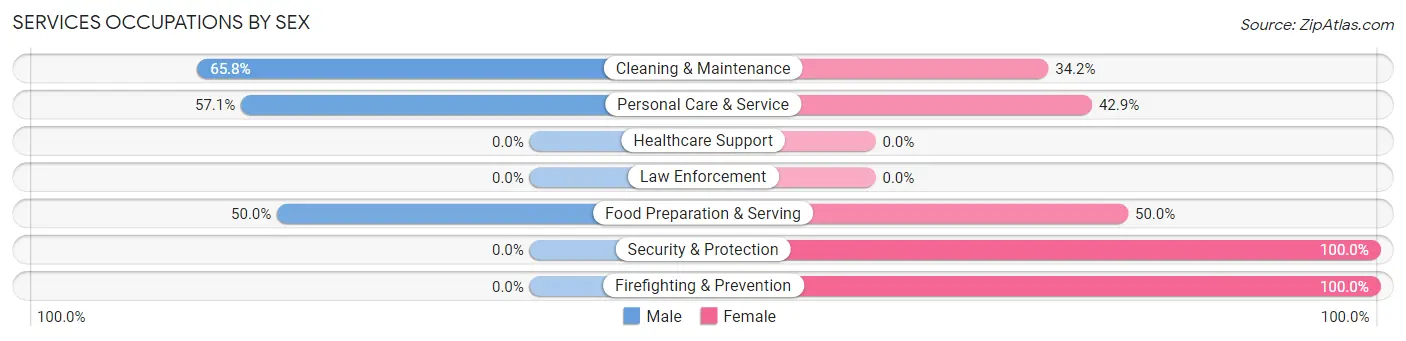 Services Occupations by Sex in Continental Courts
