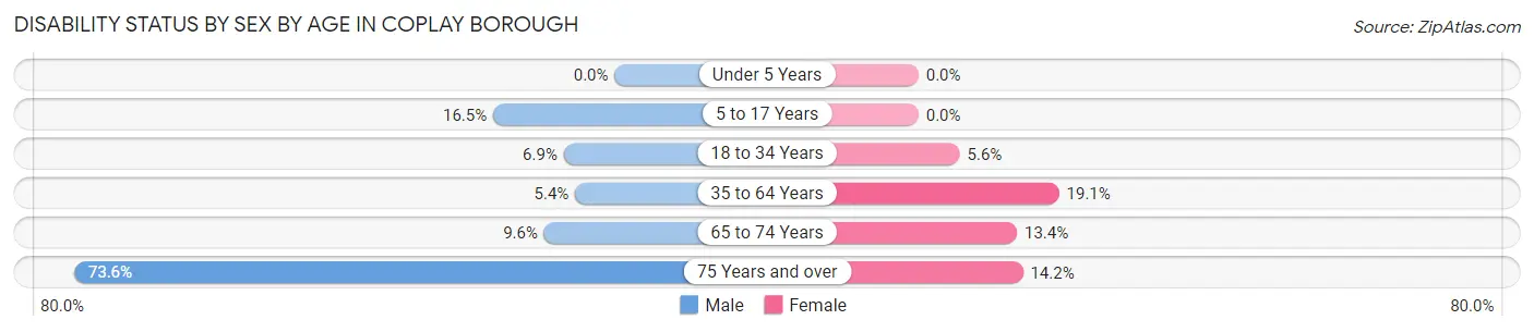 Disability Status by Sex by Age in Coplay borough
