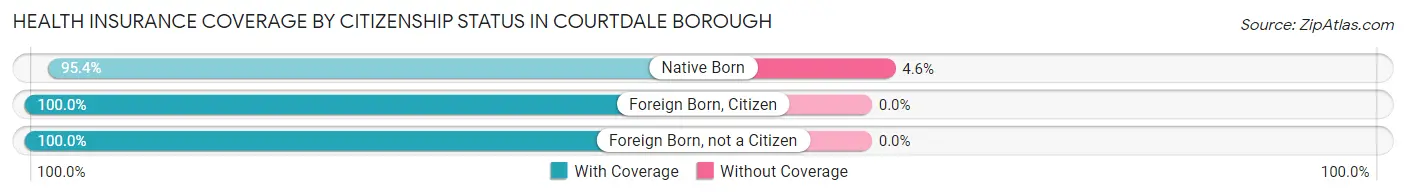 Health Insurance Coverage by Citizenship Status in Courtdale borough