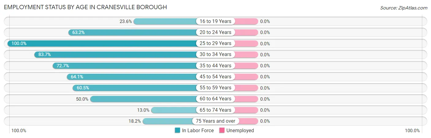 Employment Status by Age in Cranesville borough
