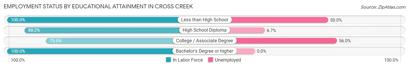 Employment Status by Educational Attainment in Cross Creek