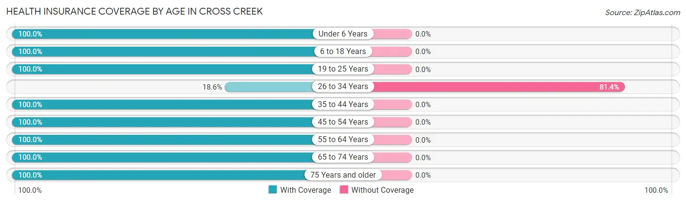 Health Insurance Coverage by Age in Cross Creek
