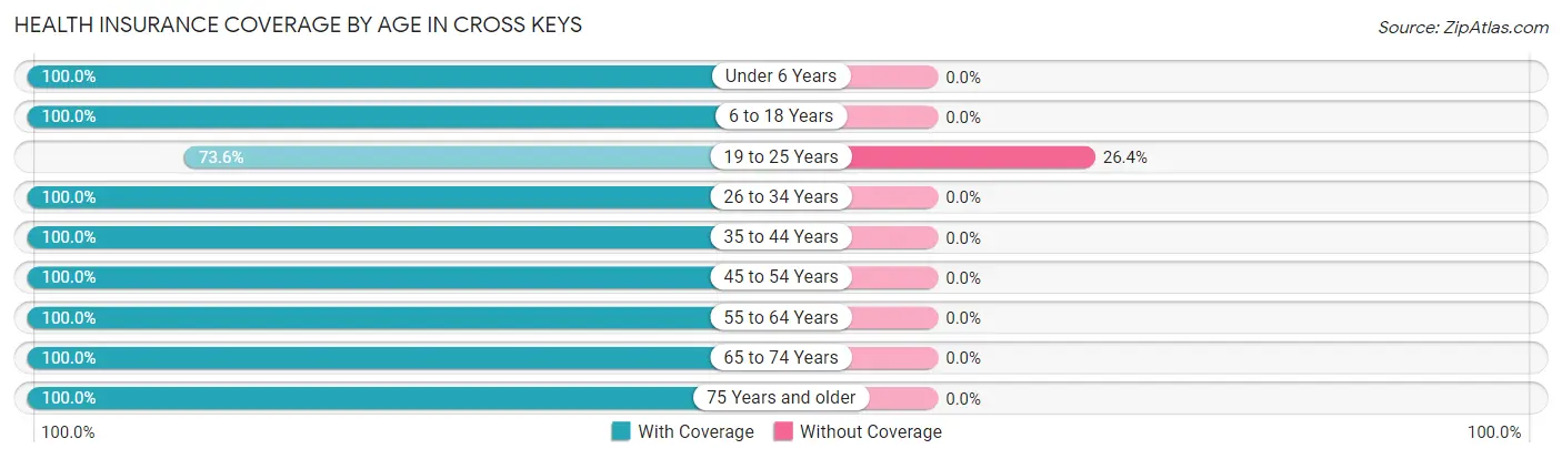 Health Insurance Coverage by Age in Cross Keys