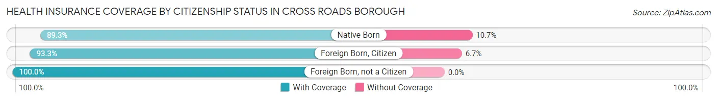 Health Insurance Coverage by Citizenship Status in Cross Roads borough