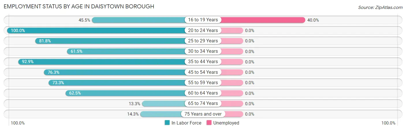Employment Status by Age in Daisytown borough