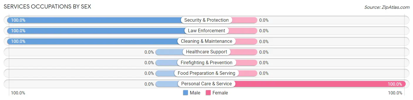 Services Occupations by Sex in Daisytown borough
