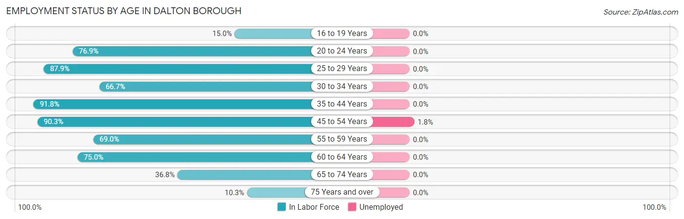 Employment Status by Age in Dalton borough
