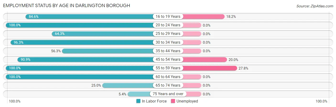 Employment Status by Age in Darlington borough