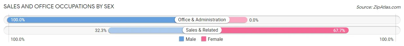 Sales and Office Occupations by Sex in Delaware Water Gap borough