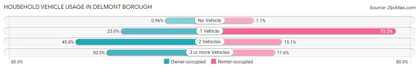 Household Vehicle Usage in Delmont borough