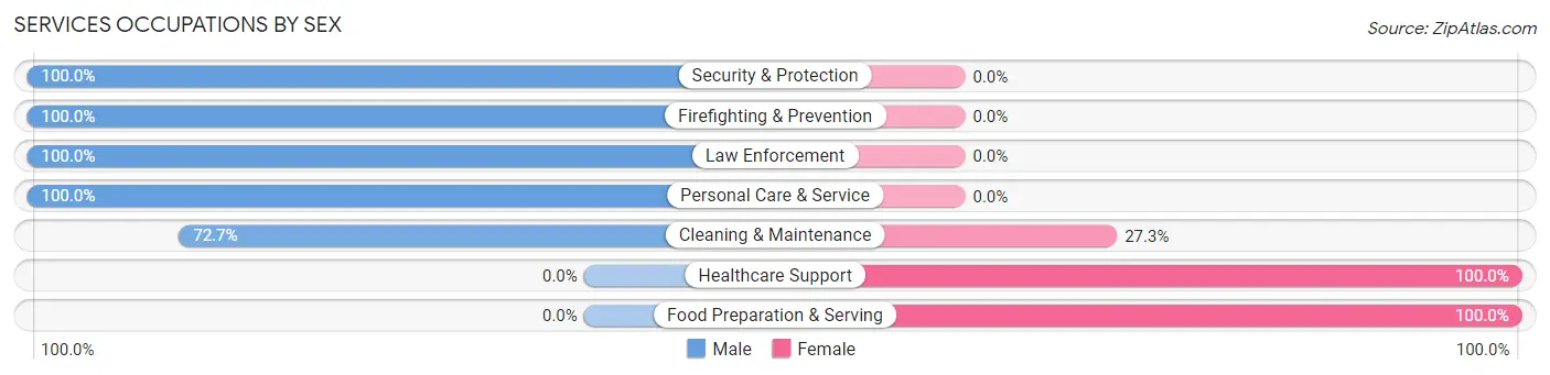 Services Occupations by Sex in Donaldson