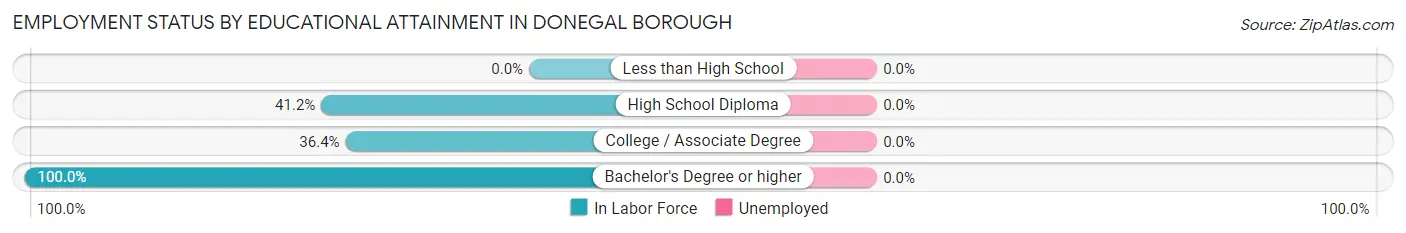 Employment Status by Educational Attainment in Donegal borough