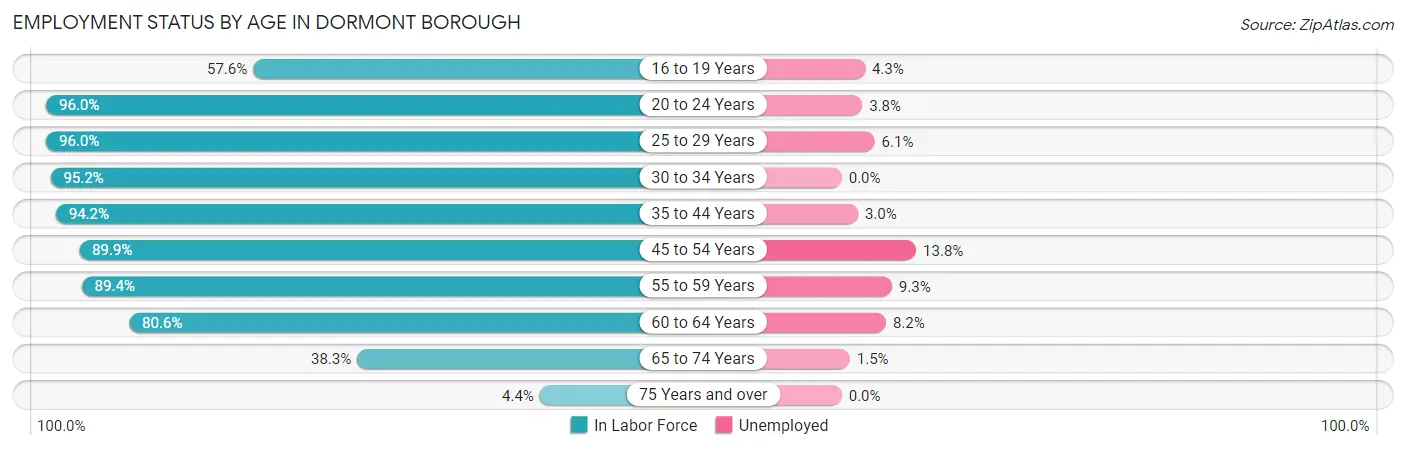 Employment Status by Age in Dormont borough