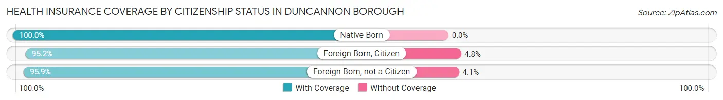Health Insurance Coverage by Citizenship Status in Duncannon borough