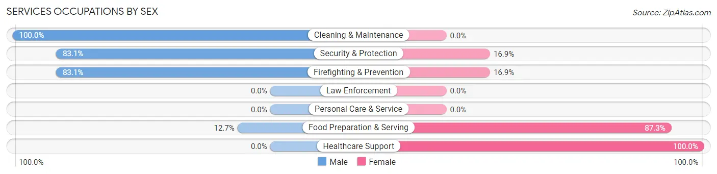 Services Occupations by Sex in Duryea borough
