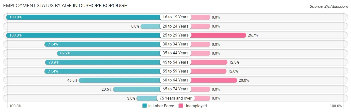 Employment Status by Age in Dushore borough