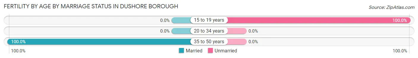 Female Fertility by Age by Marriage Status in Dushore borough