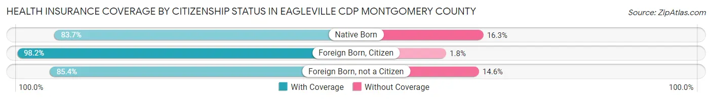 Health Insurance Coverage by Citizenship Status in Eagleville CDP Montgomery County