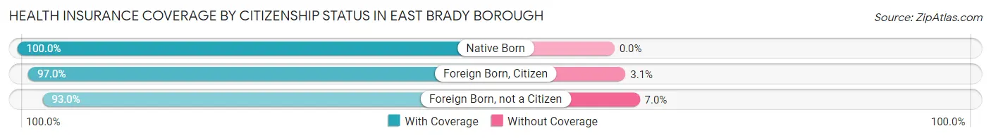 Health Insurance Coverage by Citizenship Status in East Brady borough
