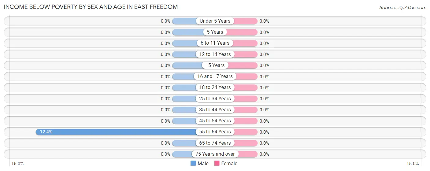 Income Below Poverty by Sex and Age in East Freedom