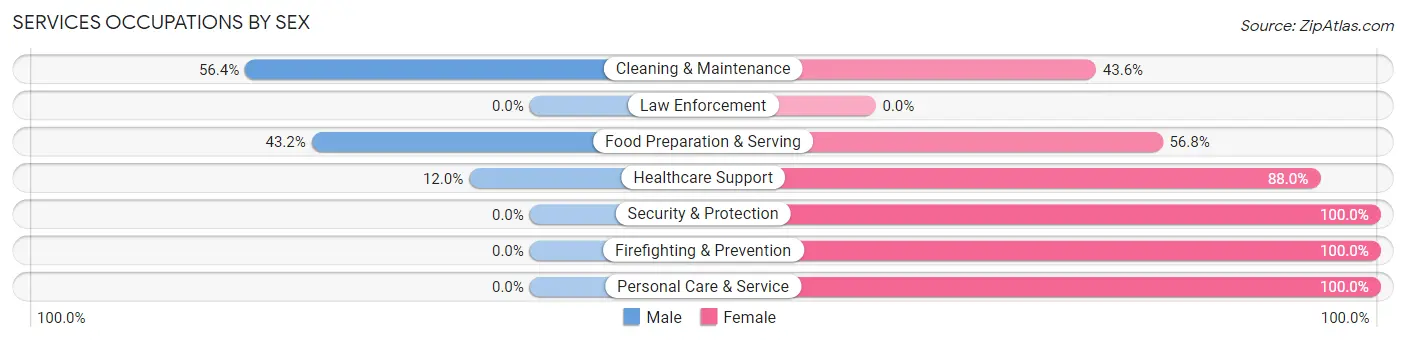 Services Occupations by Sex in East McKeesport borough