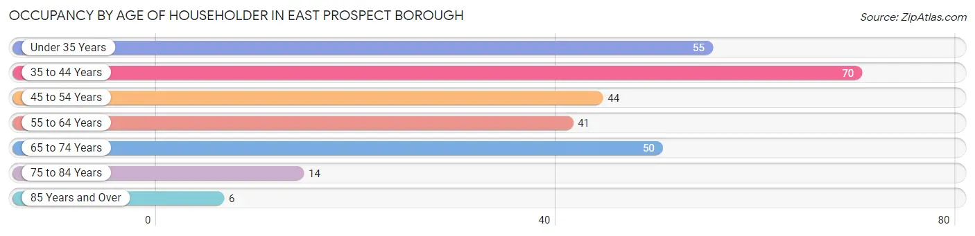 Occupancy by Age of Householder in East Prospect borough