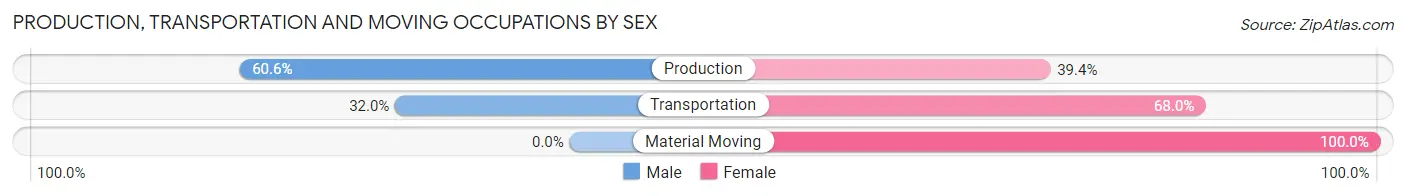 Production, Transportation and Moving Occupations by Sex in East Washington borough