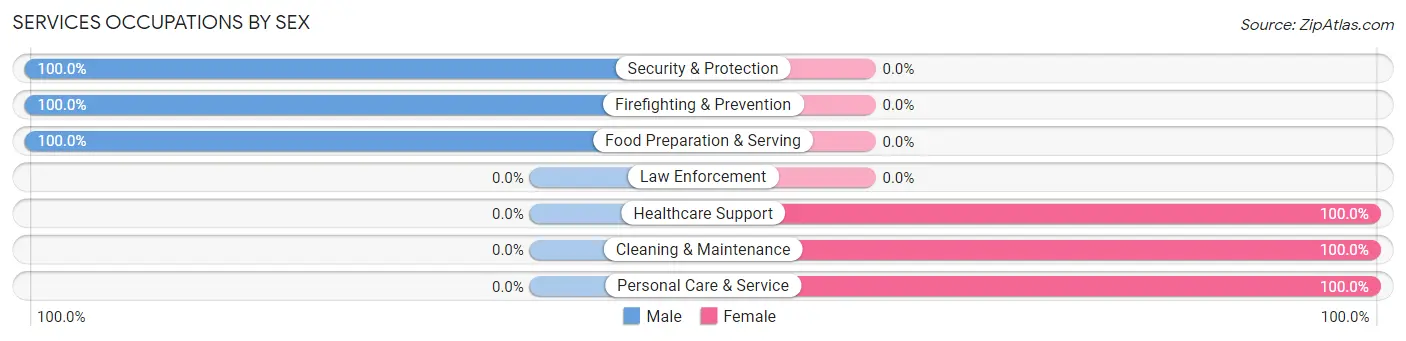 Services Occupations by Sex in Eau Claire borough
