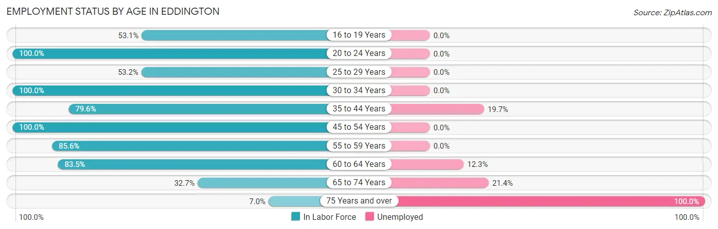 Employment Status by Age in Eddington