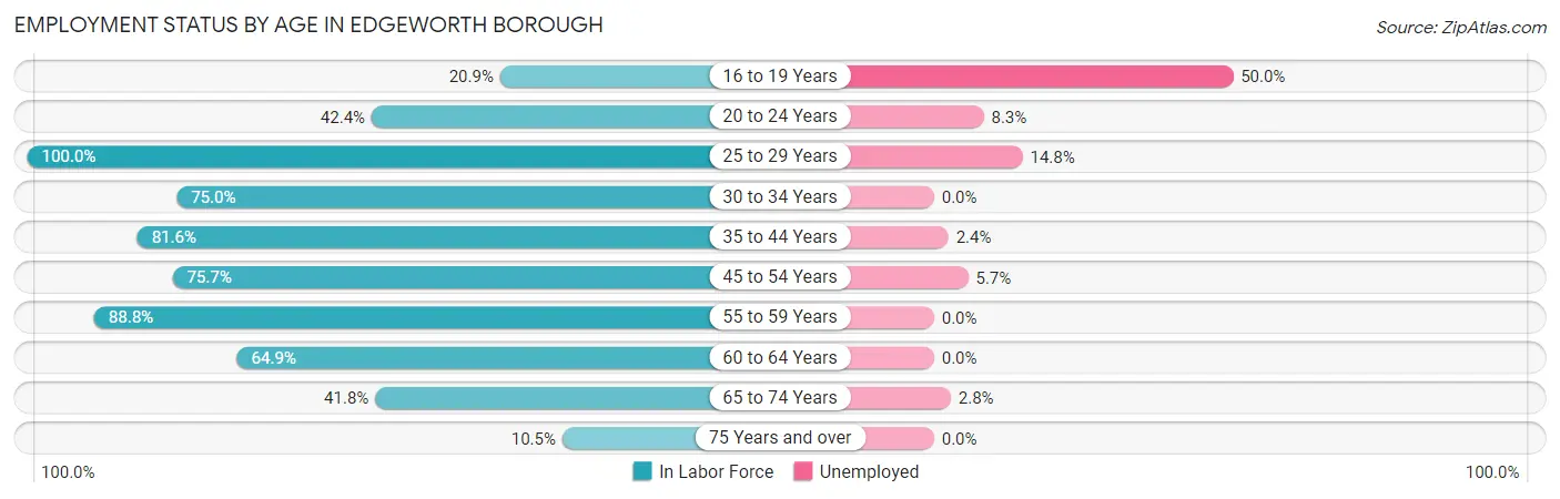 Employment Status by Age in Edgeworth borough