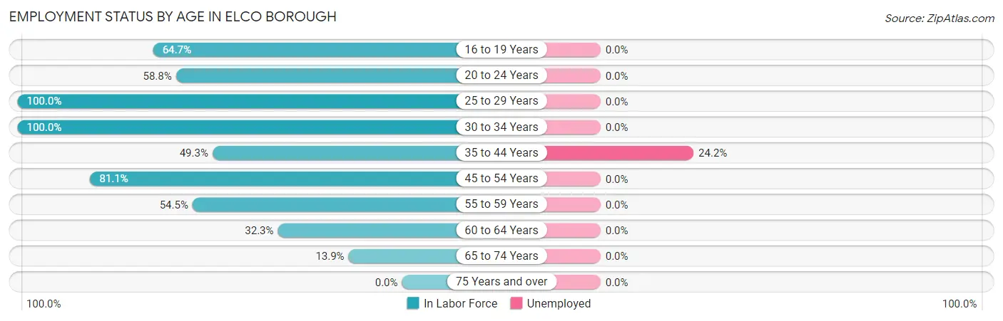 Employment Status by Age in Elco borough