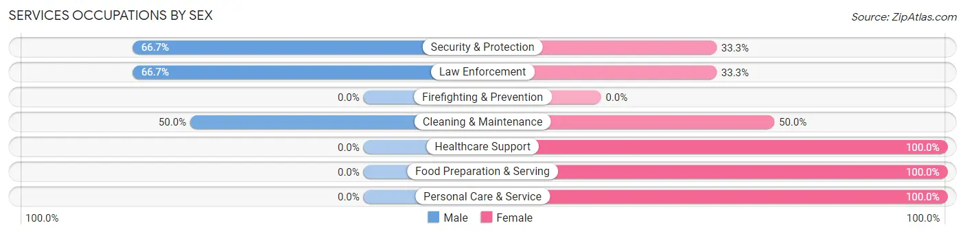 Services Occupations by Sex in Elderton borough