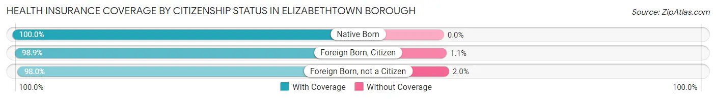 Health Insurance Coverage by Citizenship Status in Elizabethtown borough