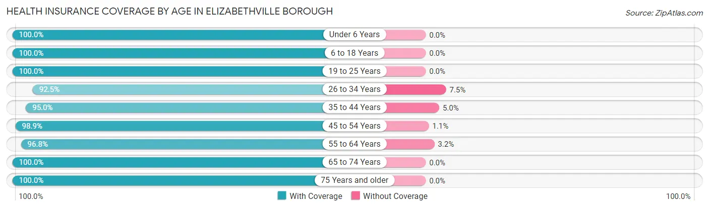 Health Insurance Coverage by Age in Elizabethville borough