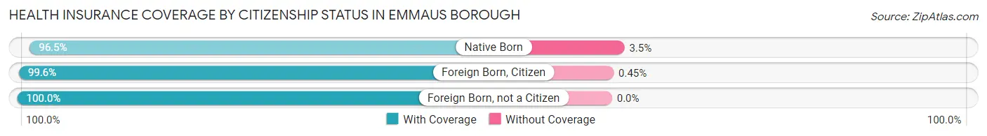 Health Insurance Coverage by Citizenship Status in Emmaus borough