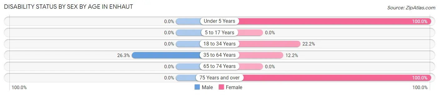 Disability Status by Sex by Age in Enhaut