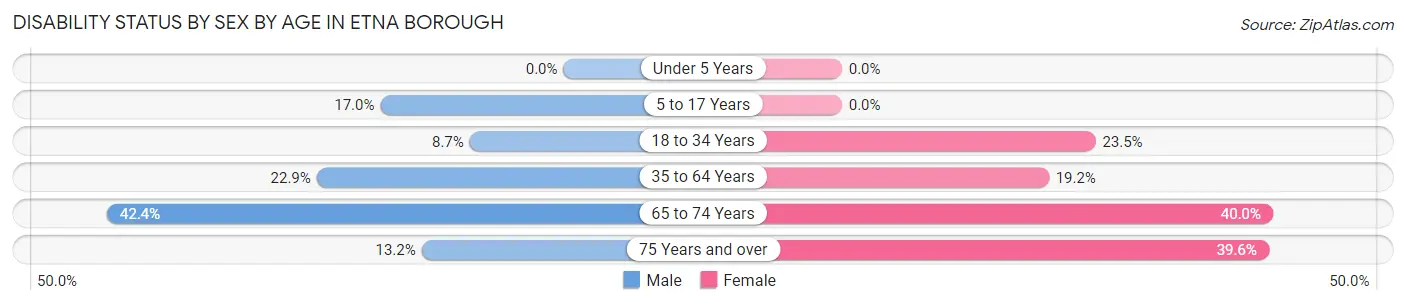 Disability Status by Sex by Age in Etna borough