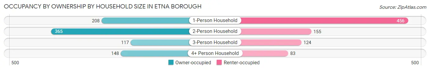 Occupancy by Ownership by Household Size in Etna borough