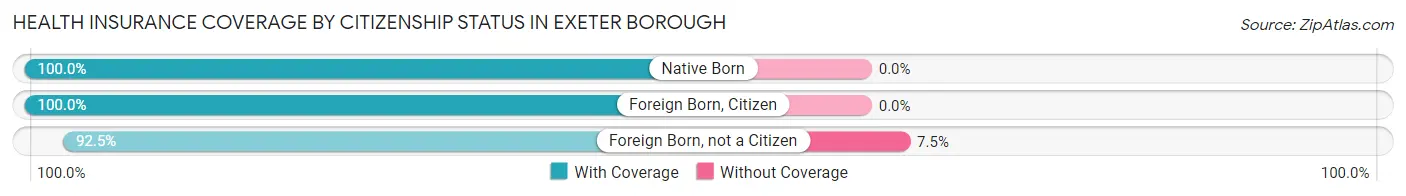 Health Insurance Coverage by Citizenship Status in Exeter borough