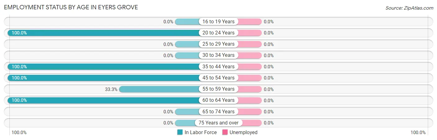 Employment Status by Age in Eyers Grove