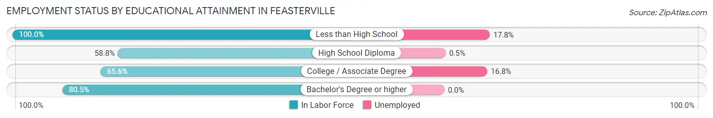 Employment Status by Educational Attainment in Feasterville