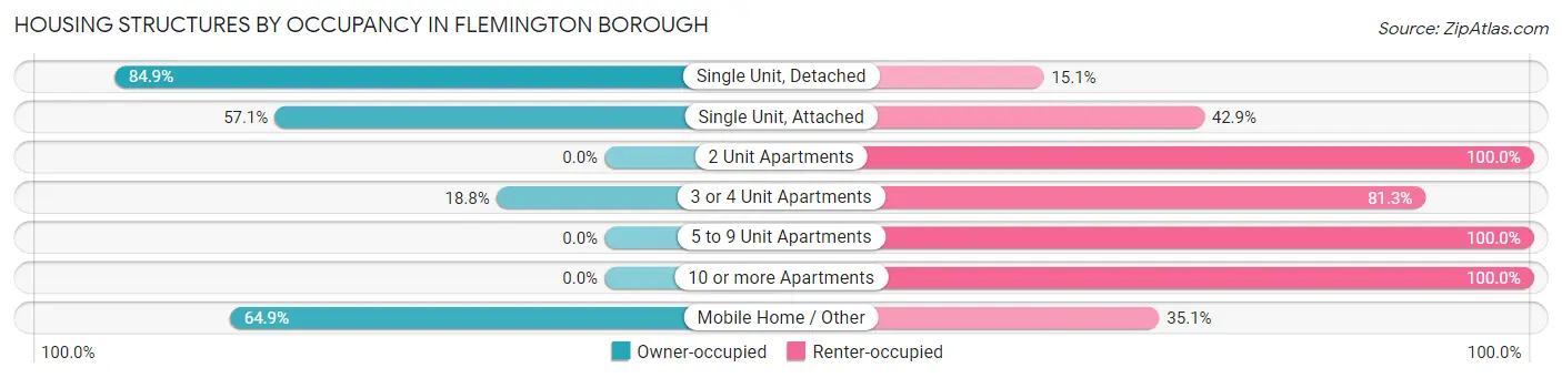Housing Structures by Occupancy in Flemington borough