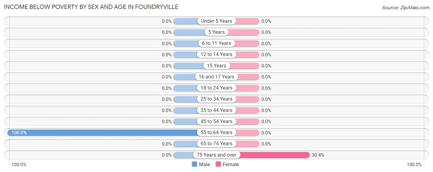 Income Below Poverty by Sex and Age in Foundryville