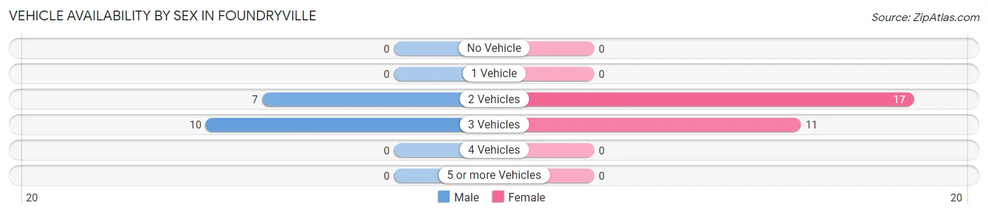 Vehicle Availability by Sex in Foundryville