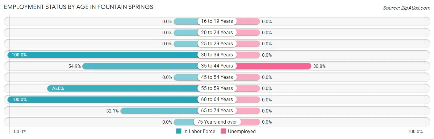 Employment Status by Age in Fountain Springs