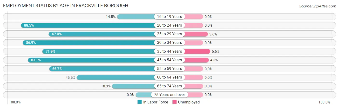 Employment Status by Age in Frackville borough